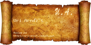 Uri Arnót névjegykártya